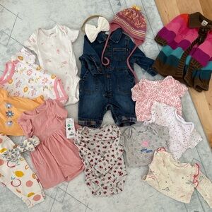 Baby Clothing Set with Pink and Orange Accents
